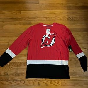 Licensed New Jersey Devils Long Sleeve with mesh bottom
